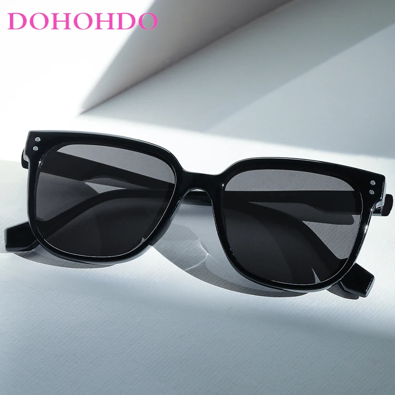

DOHOHDO Square Large Frame Sunglasses Women Men New Fashion Rivet Sun Glasses Oversized Retro Summer Goggles Luxury Brand Shades