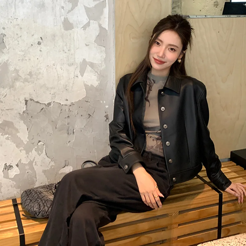 2023 Autumn/Winter New Polo Collar Leather Coat Women's Sheepskin Jacket Vintage Coat
2023 Autumn/Winter New Polo Collar Leather Coat Women's Sheepskin Jacket Vintage Coat