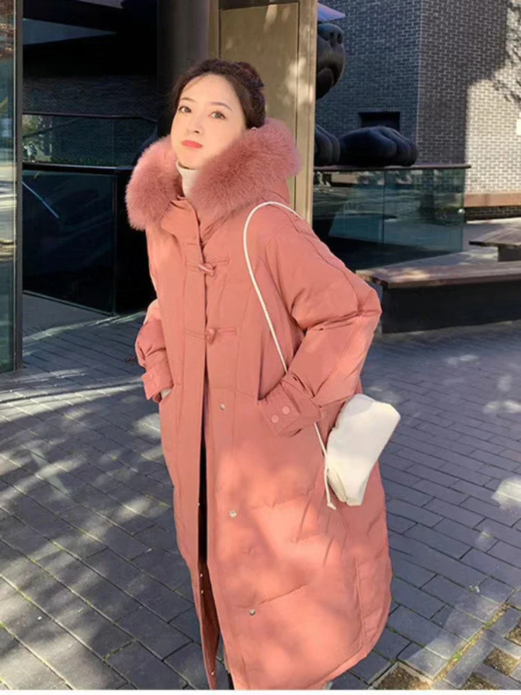 Down Jacket Women's Medium Length 2023 New Large Fur Collar Cow Horn Button Over Knee Women's Thickened Coat Trend
Down Jacket Women's Medium Length 2023 New Large Fur Collar Cow Horn Button Over Knee Women's Thickened Coat Trend