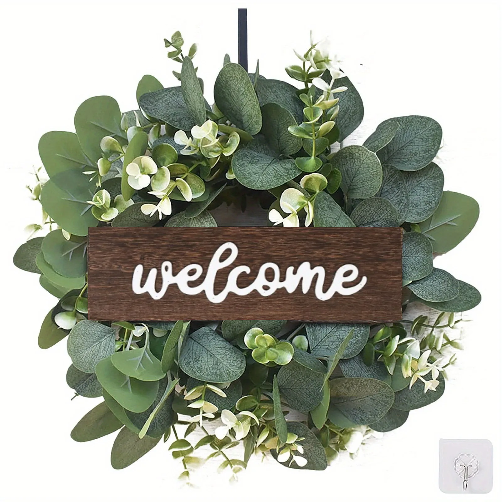 Green Eucalyptus Wreath with Welcome Sign Artificial Eucalyptus Wreath Spring Summer Wreath with White Berries for Front Door
Green Eucalyptus Wreath with Welcome Sign Artificial Eucalyptus Wreath Spring Summer Wreath with White Berries for Front Door