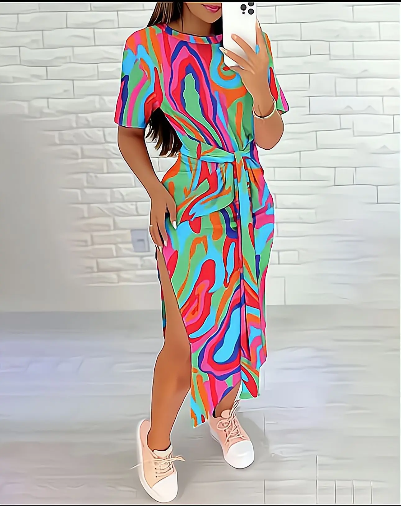 Dresses For Women 2023 Summer New Printed O Neck Short Sleeves Leace-up Slim Maxi Slit Dress Fashion Streetwear Ladies Vestidos
Dresses For Women 2023 Summer New Printed O Neck Short Sleeves Leace-up Slim Maxi Slit Dress Fashion Streetwear Ladies Vestidos