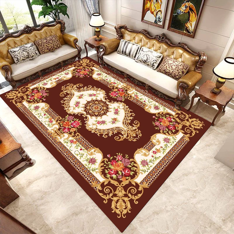 

Europe Style Living Room Carpets Sofa Table Beside Decor Rug Retro Luxury Study Home Decoration Rugs Non-slip Floor Mat ковер 러그