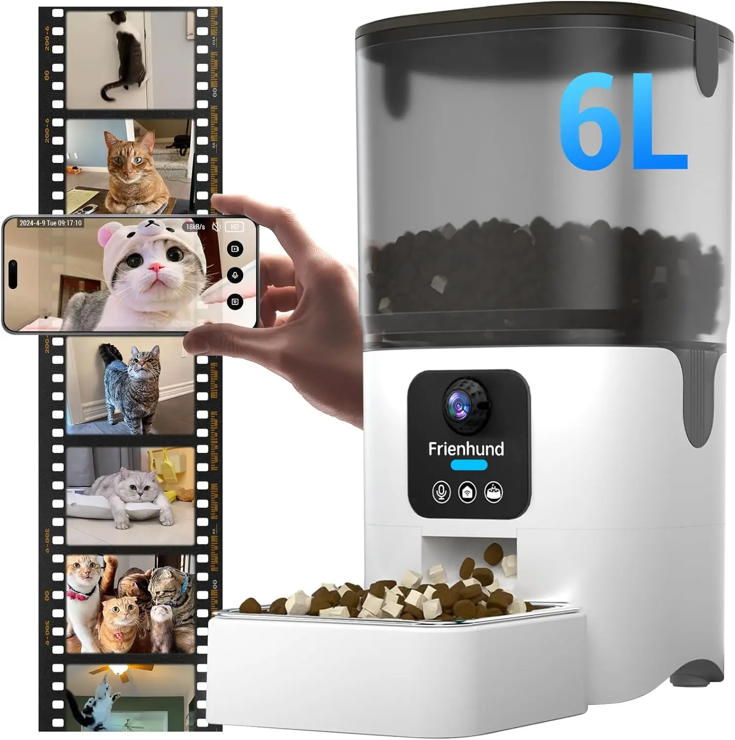 Smart Camera Automatic Cat Feeder: 1080P HD Live View with Night Vision,Detachable 5G Automatic Dog Feeder with Two-Way Audio
Smart Camera Automatic Cat Feeder: 1080P HD Live View with Night Vision,Detachable 5G Automatic Dog Feeder with Two-Way Audio