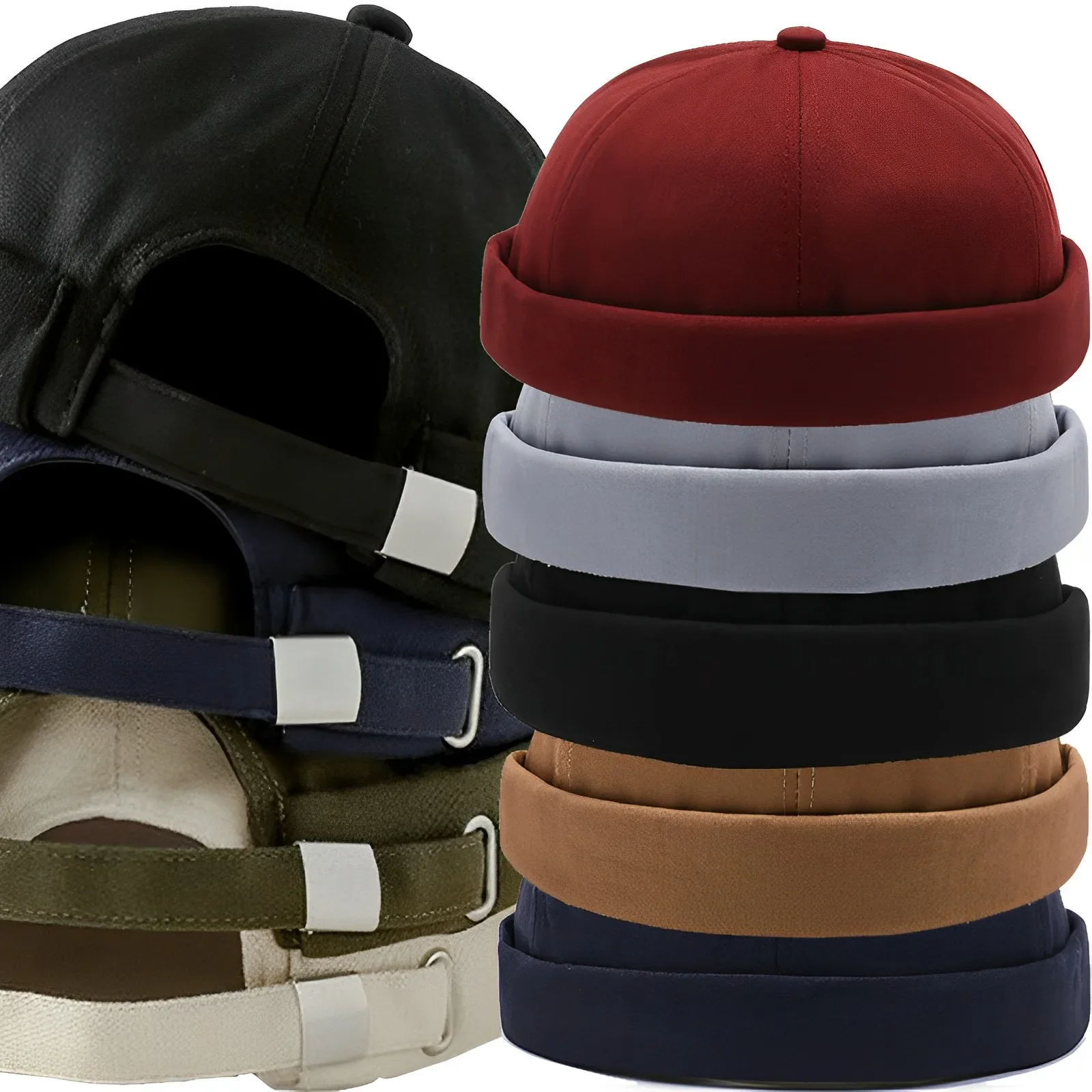 

Fashion Men Docker Cap Skullcap Retro Sailor Cap Beanie Hats Men Women Warm Bucket Cap Brimless Hat Skullcap Bonnet Hip Hop Hat