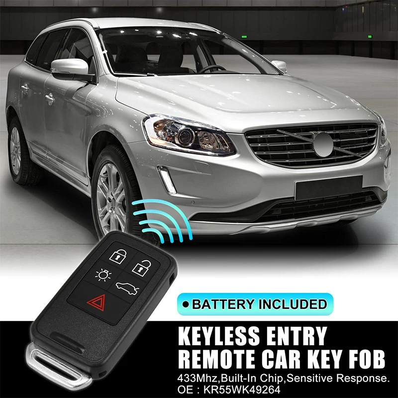 KR55WK49264 Keyless Entry Remote Key Fob 433Mhz W/ Key For Volvo XC60 XC70 Car car accsesories accesorios para vehículos
KR55WK49264 Keyless Entry Remote Key Fob 433Mhz W/ Key For Volvo XC60 XC70 Car car accsesories accesorios para vehículos