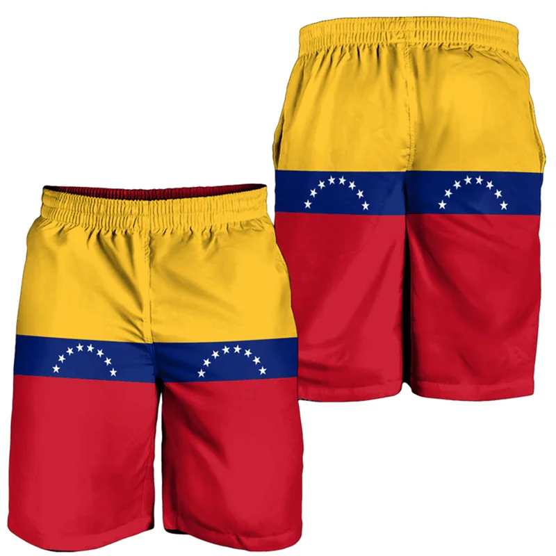 

Venezuela Flag Map 3D Print Short Pants For Men Clothes Casual Hawaii Beach Shorts VEN National Emblem Trunks Male Trousers