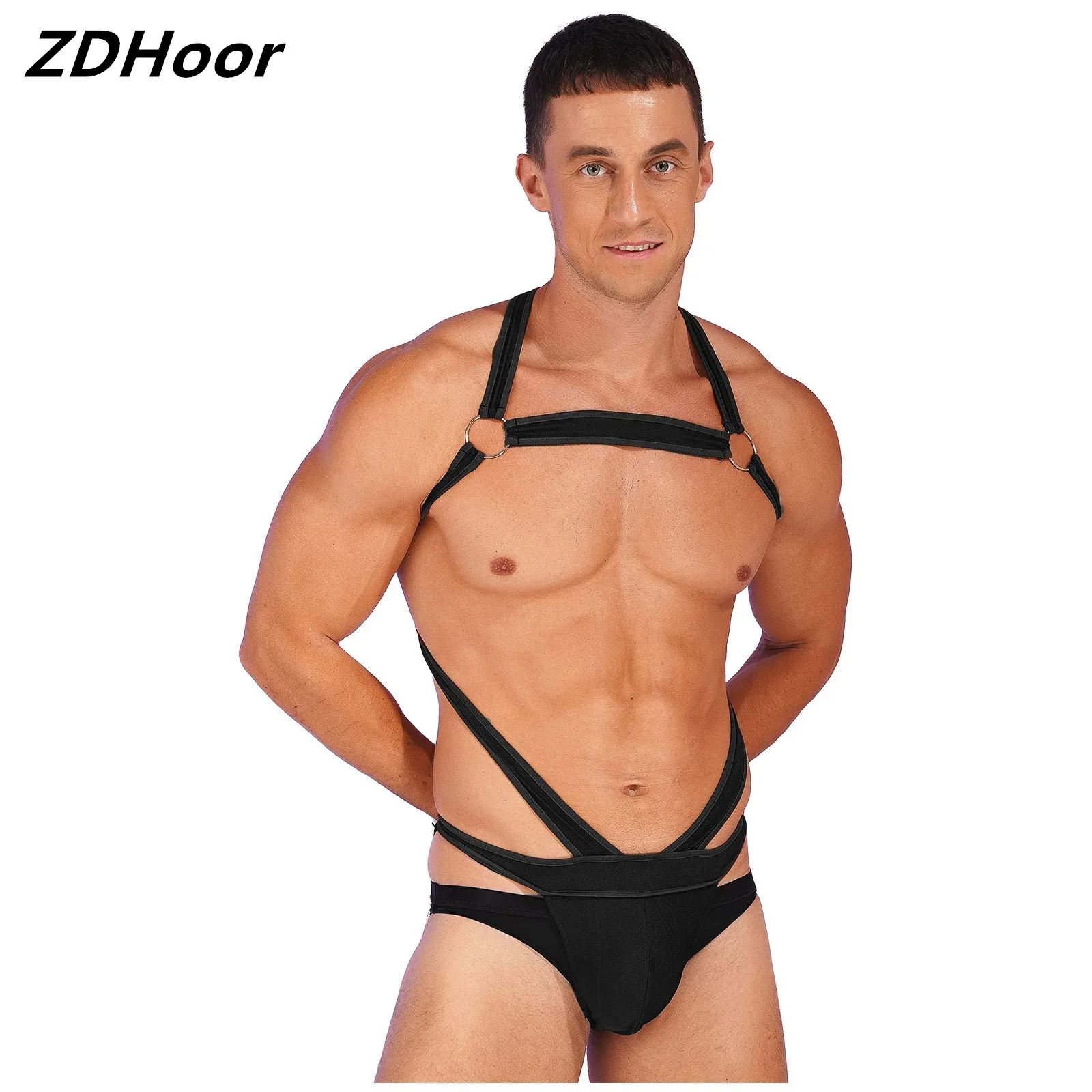 Men One-Piece Bodysuit Contrast Color Trim Body Chest Harness Wrestling Singlet Jumpsuit O Ring Bulge Pouch Jockstrap Leotard
Men One-Piece Bodysuit Contrast Color Trim Body Chest Harness Wrestling Singlet Jumpsuit O Ring Bulge Pouch Jockstrap Leotard