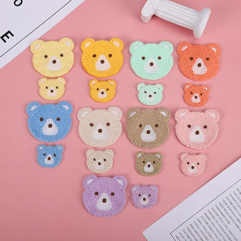 

15PCS Cartoon Knitted Teddy Bear Patch Embroidery Applique Badge Sew On Patches DIY For Clothing Kids Hats Backpack Sticker