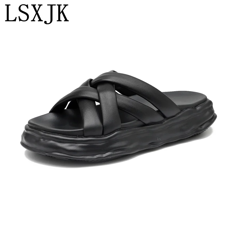 LSXJK Women Real Leather Slippers Platform Solid Color Casual Outdoor Summer Sandals Fashion Ladies Footwear Size 35-40
LSXJK Women Real Leather Slippers Platform Solid Color Casual Outdoor Summer Sandals Fashion Ladies Footwear Size 35-40