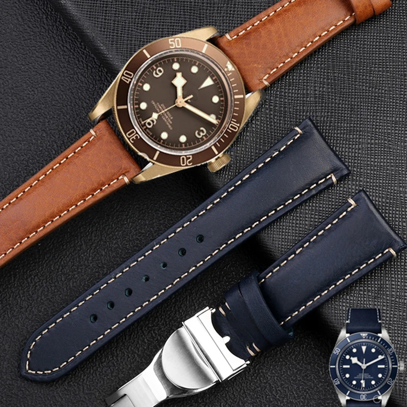 Italian Leather Watchband For Tudor Bronze Black Shield Citizen Tissot Watch Strap with Folding Clasp Bracelet Blue Brown 22mm
Italian Leather Watchband For Tudor Bronze Black Shield Citizen Tissot Watch Strap with Folding Clasp Bracelet Blue Brown 22mm