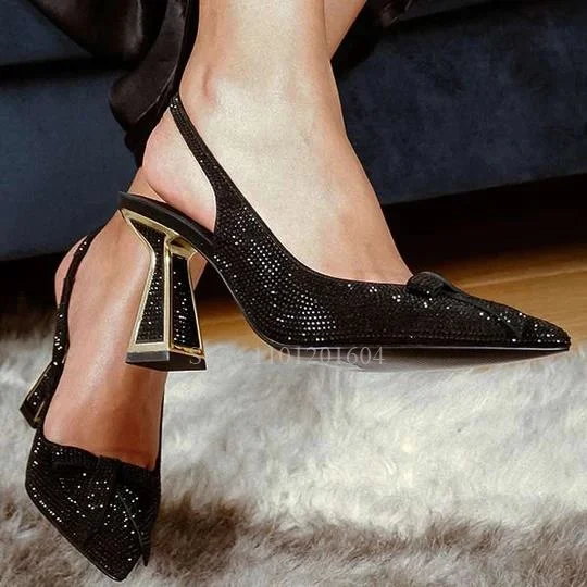Butterfly Knot Rhinestone Pumps Sequins Bling Crystal Gold Bordered Sandals Pointed Toe Slingback Strange Women Fashion Shoes
Butterfly Knot Rhinestone Pumps Sequins Bling Crystal Gold Bordered Sandals Pointed Toe Slingback Strange Women Fashion Shoes