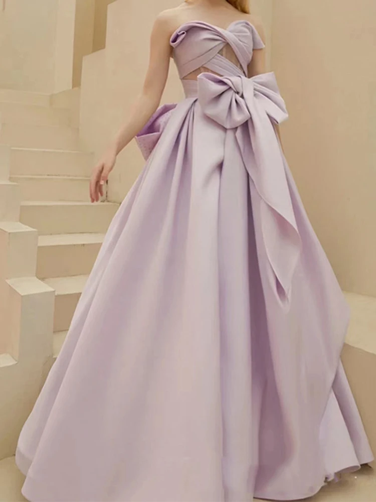 GUXQD Purple Satin Evening Dresses Women With Bow Elegant Prom Party Gowns Formal Occasion Vestido De Noche abendkleider
GUXQD Purple Satin Evening Dresses Women With Bow Elegant Prom Party Gowns Formal Occasion Vestido De Noche abendkleider