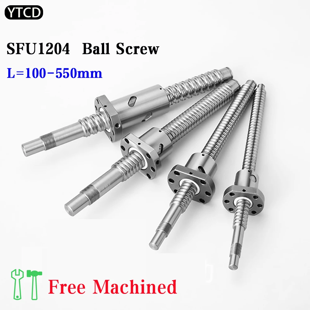

Free Machined SFU1204 Ball Screw SFU1204 100 150 200 250 300 400 500mm C7 Roller Ballscrew With Single Ball Nut For CNC Parts