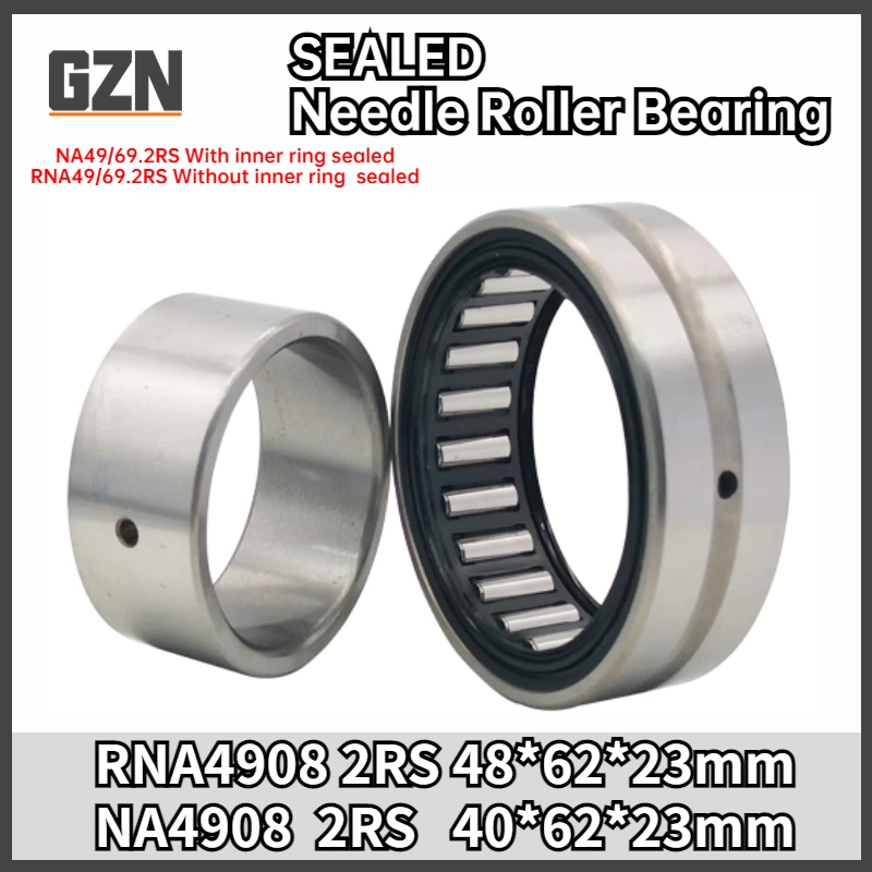 

1pcs Machine Sealed Needlr Roller Bearing With Or Without Inner Ring NA 4908.2rs 40*62*23MM RNA4908.2rs 48*62*22MM