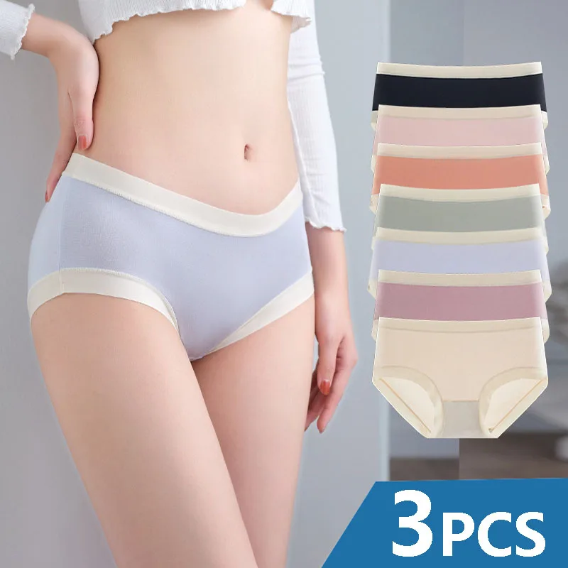 

3 PCS/Lot Seamless Panties For Women Plain Panties Slip Silk Female Underwear Soft Thin Light Panti Culotte Femme Underpants