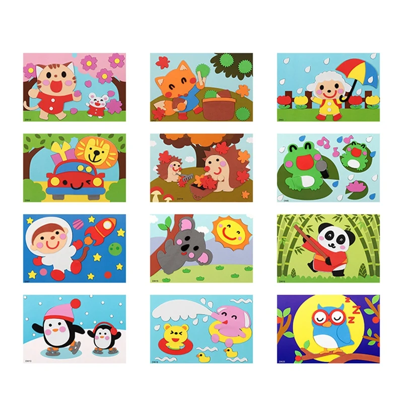 12PCS Art Stickers Cartoon EVA Sticker Toys Foil Art For Kids 3D Stickers For Kids
12PCS Art Stickers Cartoon EVA Sticker Toys Foil Art For Kids 3D Stickers For Kids