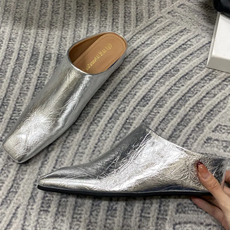 Elegant Soft Leather Mules Slippers Women Square Toe Inner Height Wedge Slide Sandals Summer Cozy Beach Designer Shoes for Women 37 S9b4ef4ed2df7472e8ec71ae84b4027a0S