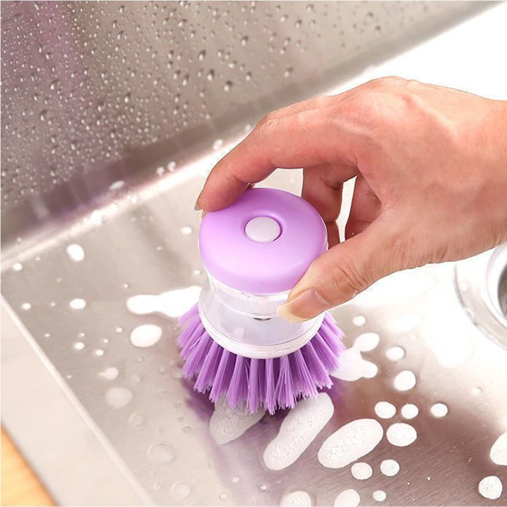 1/2PC Kitchen Wash Pot Dish Brush With Dispenser Liquid Automatic Liquid Filling By Pressing Does Not Hurt Pan Cleaning Brushes
1/2PC Kitchen Wash Pot Dish Brush With Dispenser Liquid Automatic Liquid Filling By Pressing Does Not Hurt Pan Cleaning Brushes