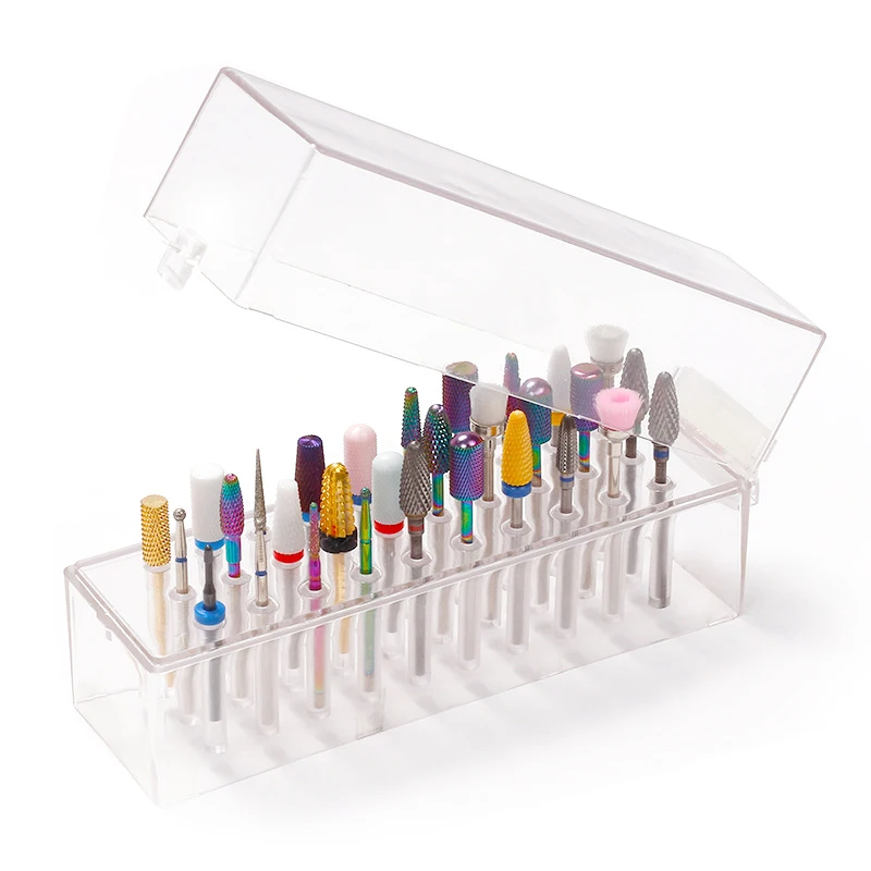30 Holes Clear Nail Drill Bits Holder Storage Box For Milling Cutter Dustproof Nail Bit Case For Acrylic Nails Accessories
30 Holes Clear Nail Drill Bits Holder Storage Box For Milling Cutter Dustproof Nail Bit Case For Acrylic Nails Accessories