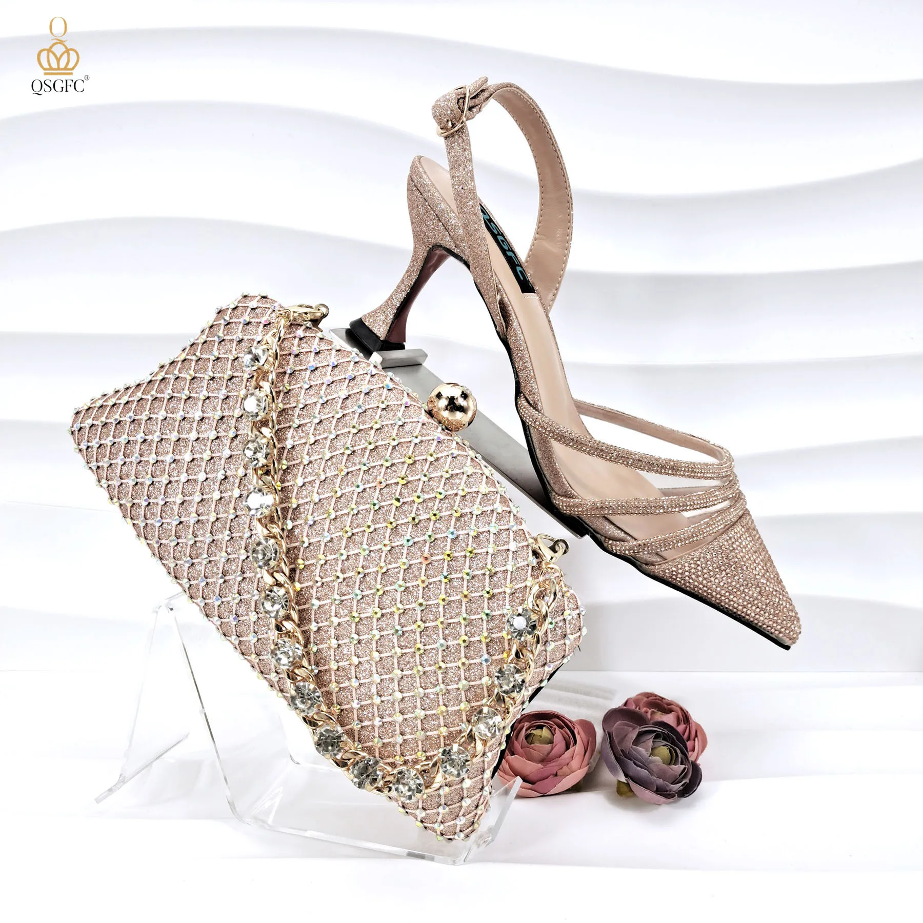 QSGFC Italian Design Women's High Heels Fashion Pointed Noble Elegant Party Wedding Sandals Set Gift Earrings
QSGFC Italian Design Women's High Heels Fashion Pointed Noble Elegant Party Wedding Sandals Set Gift Earrings