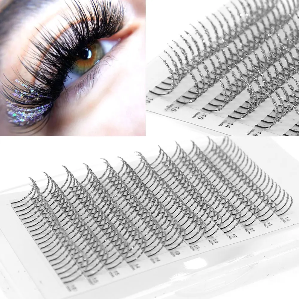 Colored Glitter Gold Lash Extensions D Curl 10-16mm Faux Mink Individual Lash Extensions Cosplay False Eyelashes Professional 
Colored Glitter Gold Lash Extensions D Curl 10-16mm Faux Mink Individual Lash Extensions Cosplay False Eyelashes Professional