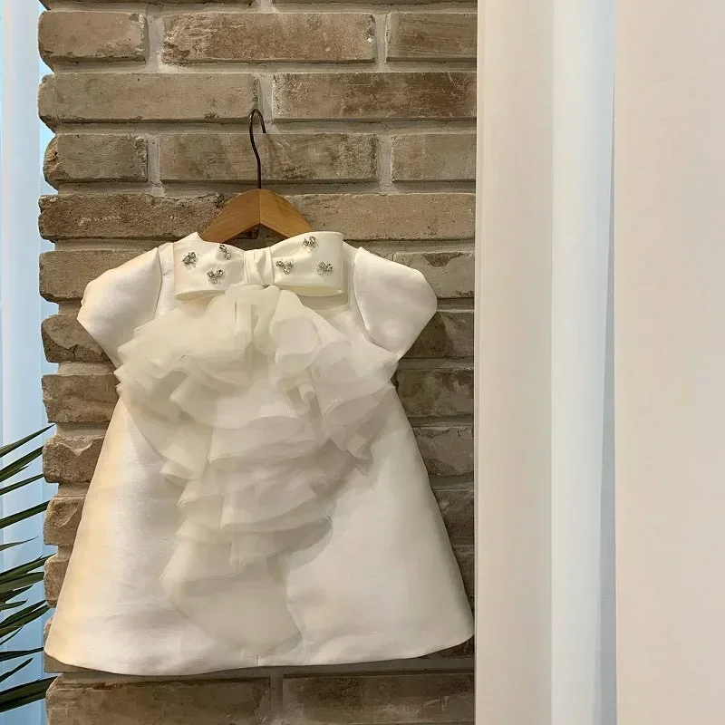 Детское шелковое платье с бусинами и жемчужинами, на возраст 1-12 лет 
Детское шелковое платье с бусинами и жемчужинами, на возраст 1-12 лет