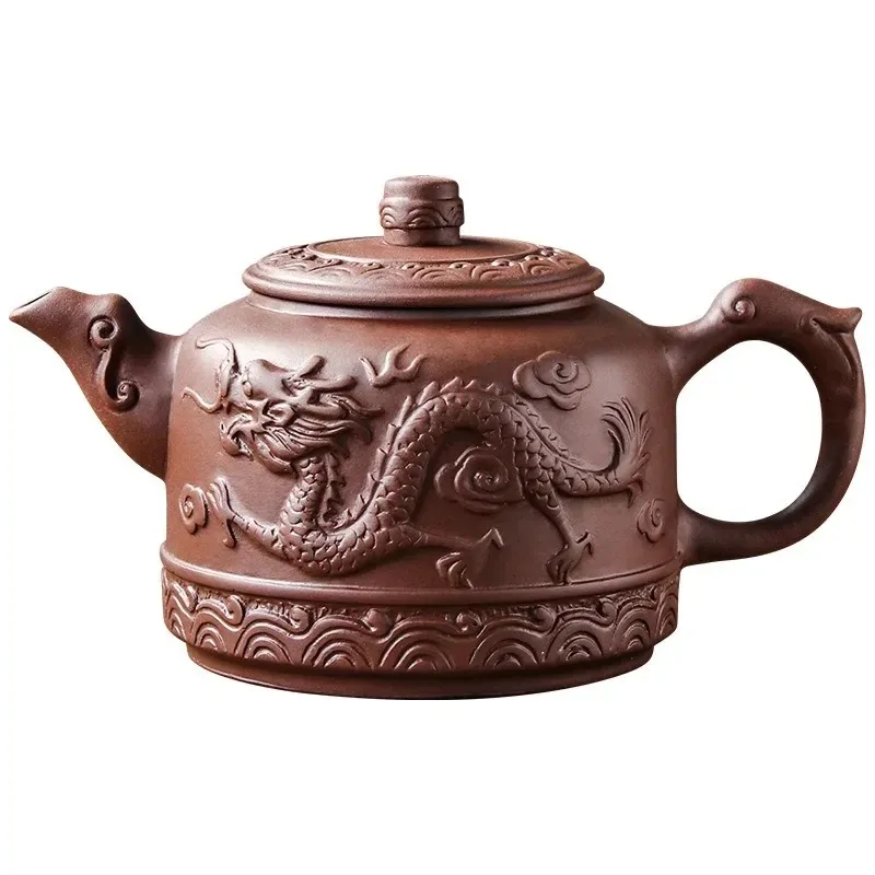

Yixing Purple Sand Ceramic Tea Pot Large Capacity Handmade Dragon Phoenix Tea Pot Household Large Kung Fu Tea Set 600ml