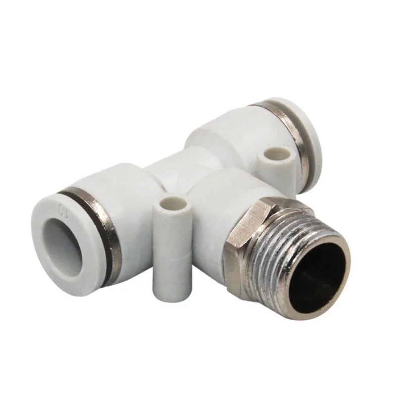 PB M5 1/8" 1/4" 3/8" 1/2" BSPT Male 4 6 8 10 12 14 mm Tube White Tee Pneumatic Air Fitting Push in Release Connector Compressor
PB M5 1/8" 1/4" 3/8" 1/2" BSPT Male 4 6 8 10 12 14 mm Tube White Tee Pneumatic Air Fitting Push in Release Connector Compressor