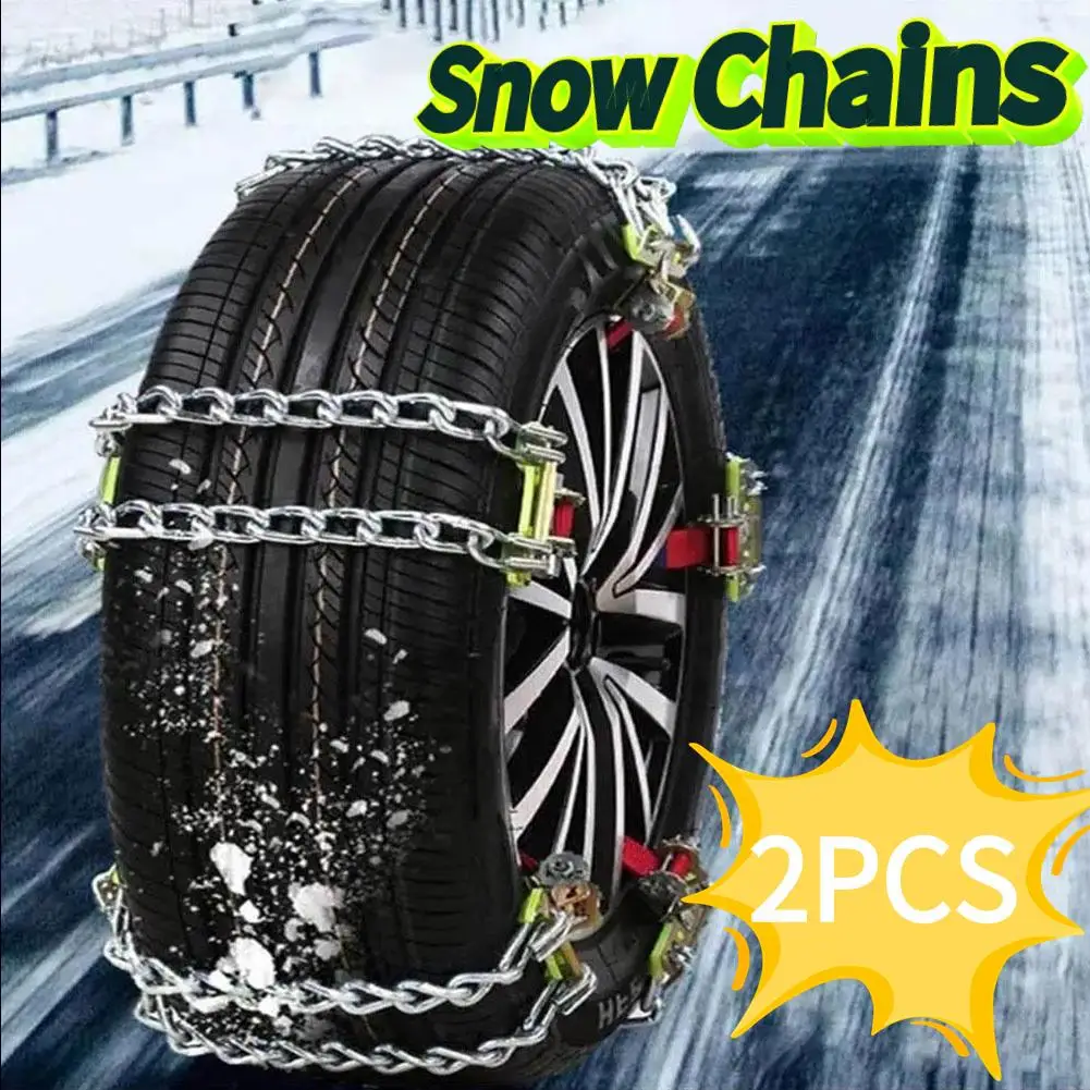 

2Pcs Snow Chains Anti-Slip Tire Chains Anti-Skid Tire Snow Chains For Car SUV Trucks 165-195mm/205-225mm Car Tire Snow Chains