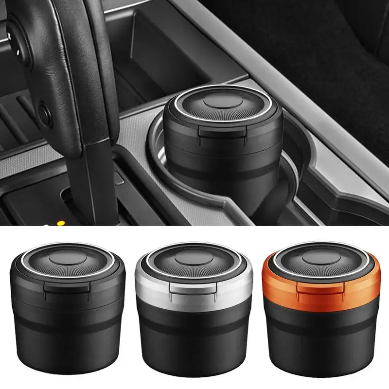 

Portable LED Smoke Car Ashtray Auto Cigar Ash Tray Cigarette Ash Holds Cup Car Garbage Coin Storage Interior Accessories