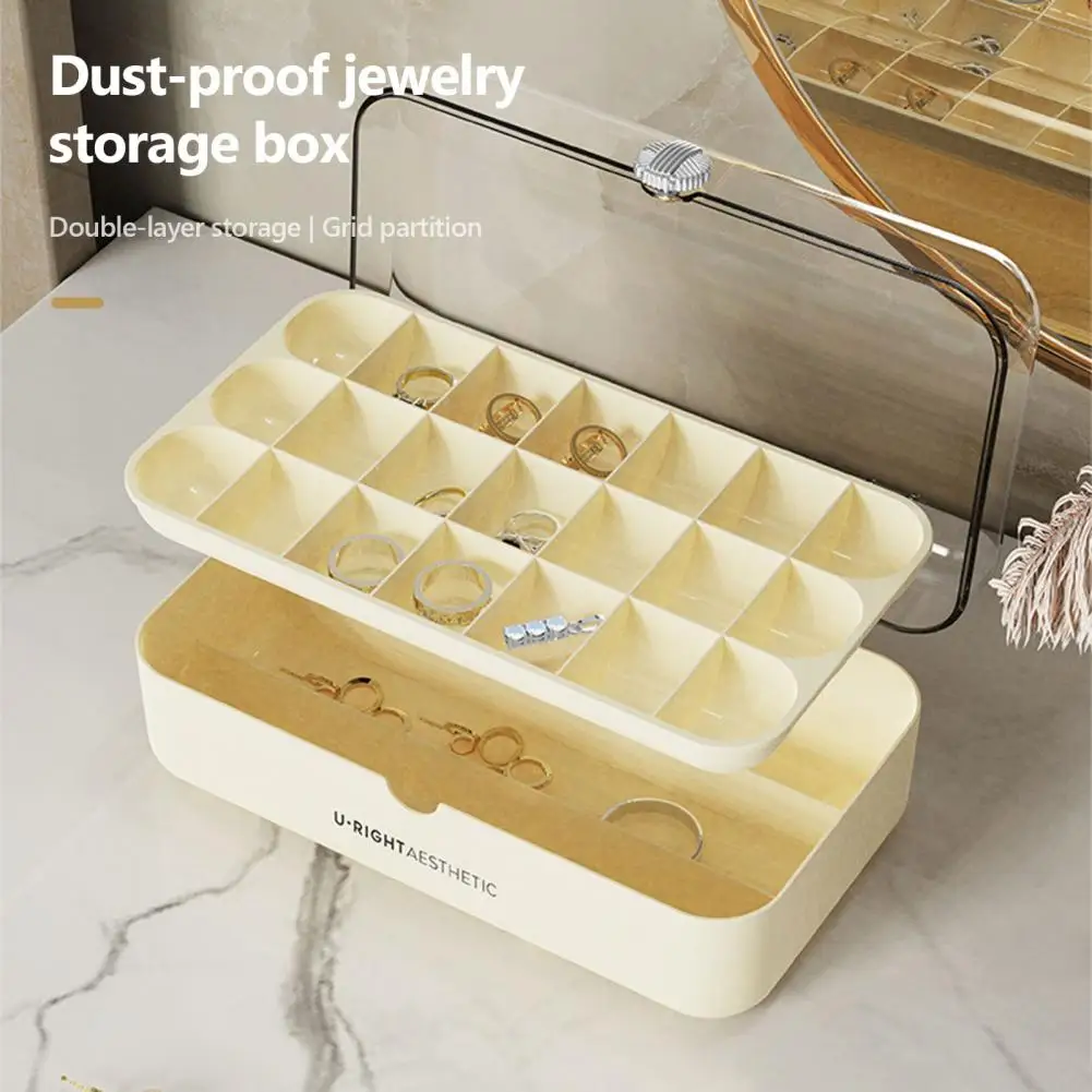 Jewelry Organizer Box with Cover Dust-proof Jewelry Storage Box Double Layer Transparent Jewelry Box with Handle for Necklaces
Jewelry Organizer Box with Cover Dust-proof Jewelry Storage Box Double Layer Transparent Jewelry Box with Handle for Necklaces