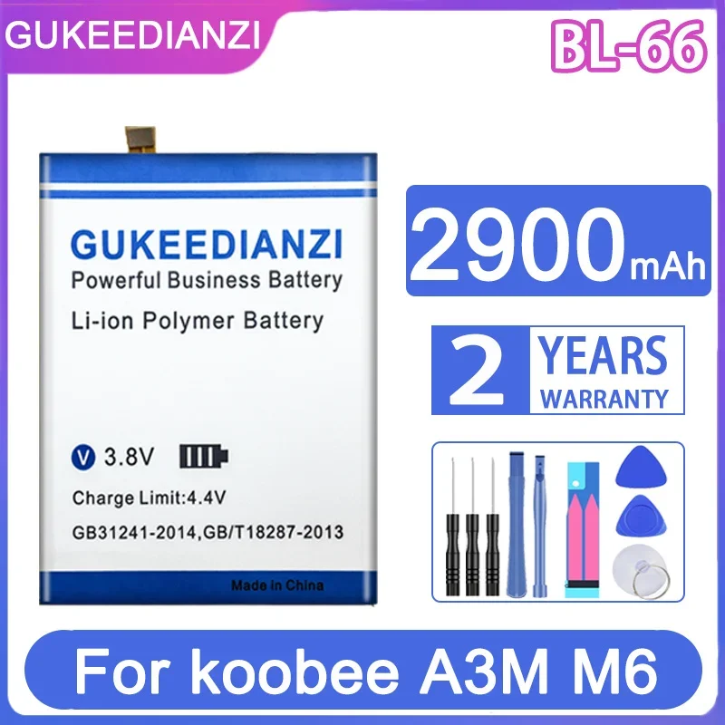 

GUKEEDIANZI Replacement Battery BL66 2900mAh For koobee A3M M6 S9Q S500Q S503 BL-66/71/72CT BL-71 BL-72CT Mobile Phone Batteries