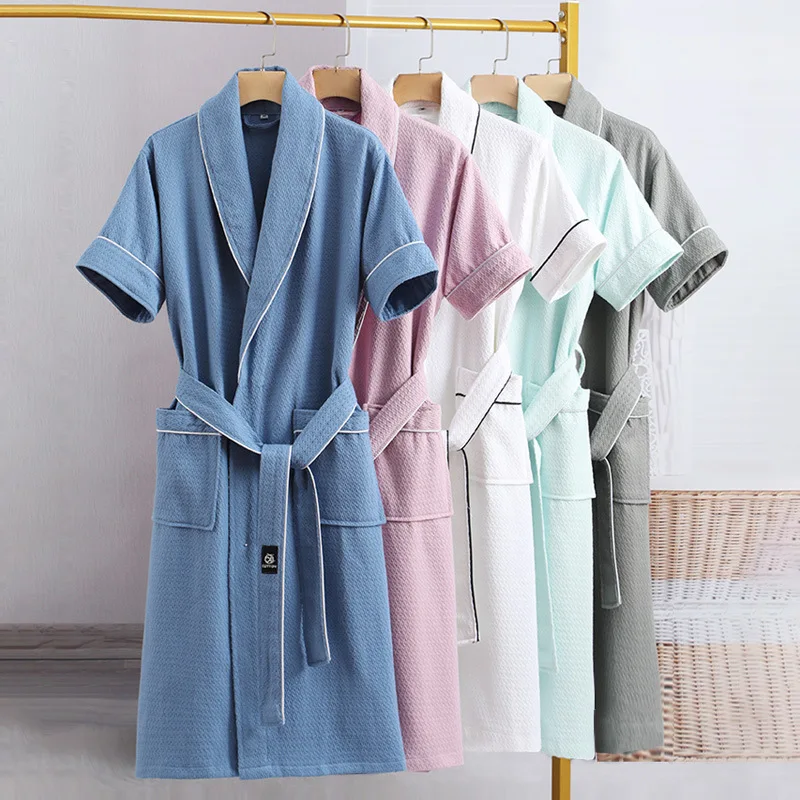 100% Cotton Waffle Bath Robe Kimono pajamas Suck Water waist belt Bathrobe Spa Hotel Bridesmaid Dressing Gown Summer Sleepwear
100% Cotton Waffle Bath Robe Kimono pajamas Suck Water waist belt Bathrobe Spa Hotel Bridesmaid Dressing Gown Summer Sleepwear