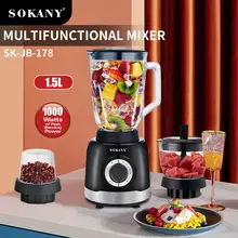Professional Countertop Blender-for Shakes and Smoothies, Puree, Crush Ice, 1.5L Glass Jar, Meat Grinder and Coffee Bean Grinder