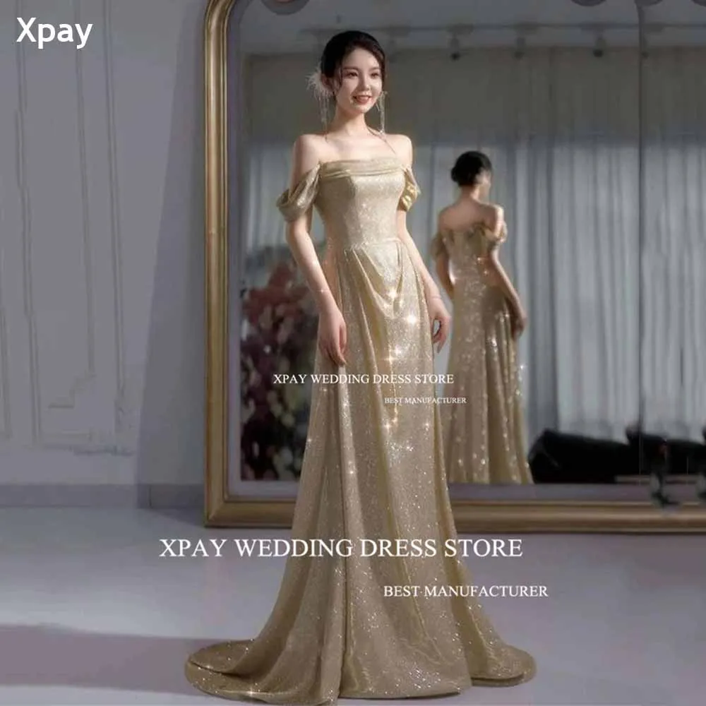 Облегающие вечерние платья XPAY с вырезом лодочкой и открытыми плечами для корейского золотого блестящего свадебного платья с блестками для торжественных случаев
Облегающие вечерние платья XPAY с вырезом лодочкой и открытыми плечами для корейского золотого блестящего свадебного платья с блестками для торжественных случаев