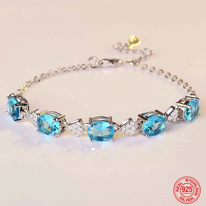 925 Sterling Silver Aquamarine Charm Bracelets Chain For Women Party Anniversary Fashion Jewelry Gifts
925 Sterling Silver Aquamarine Charm Bracelets Chain For Women Party Anniversary Fashion Jewelry Gifts