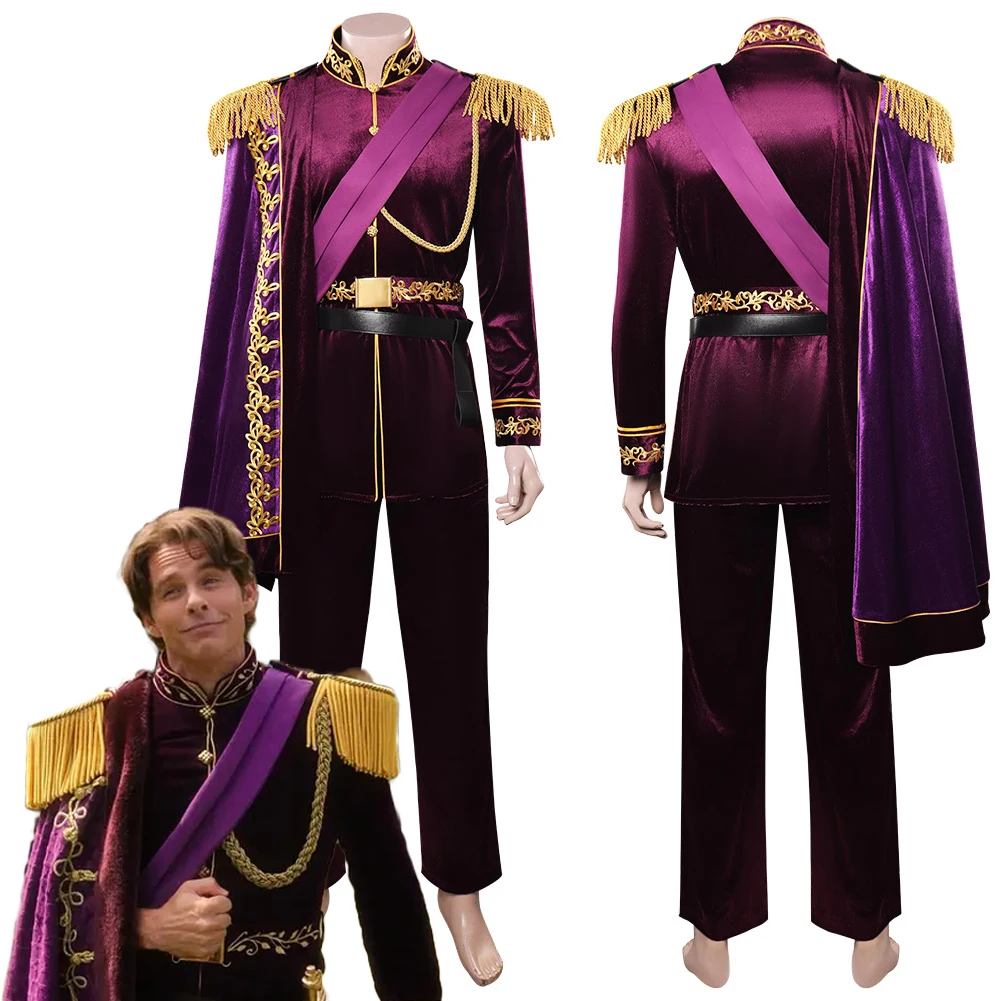 

Movie Disenchanted Roleplay Fantasia Man Halloween Carnival Party Clothes For Male Disguise Prince Edward Cosplay Men Costume