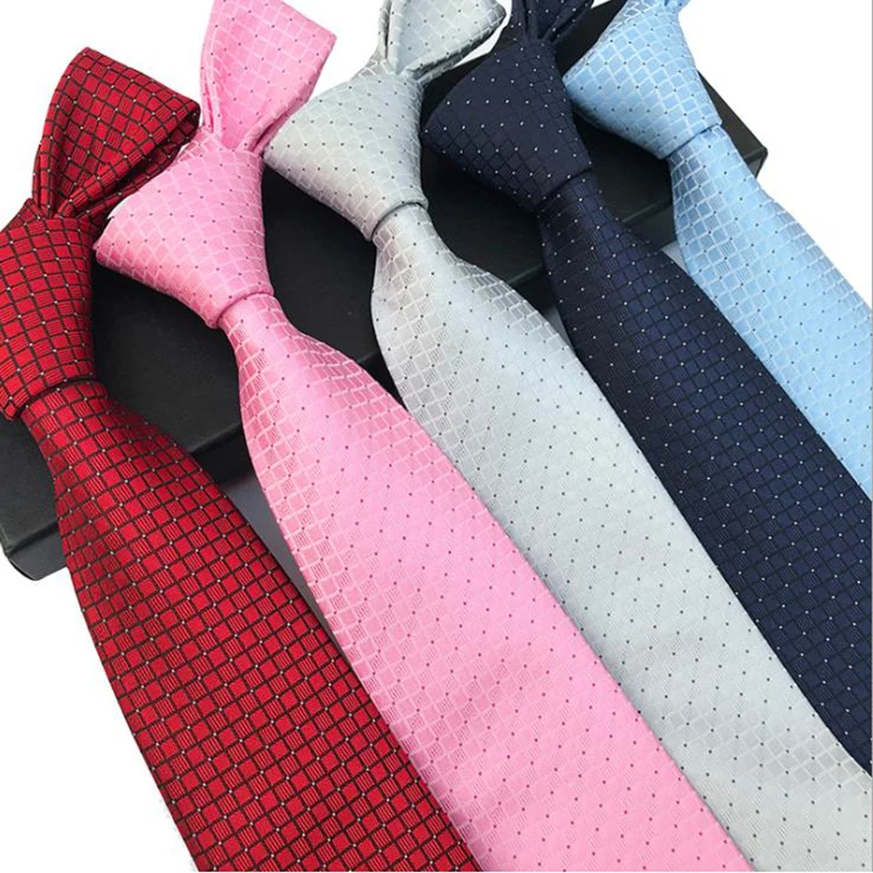 

Men's Business Suit Ties Gravatas Women Solid Slim Necktie for Wedding Tie Skinny Groom Plaid Classic Formal Work Silk Neckties