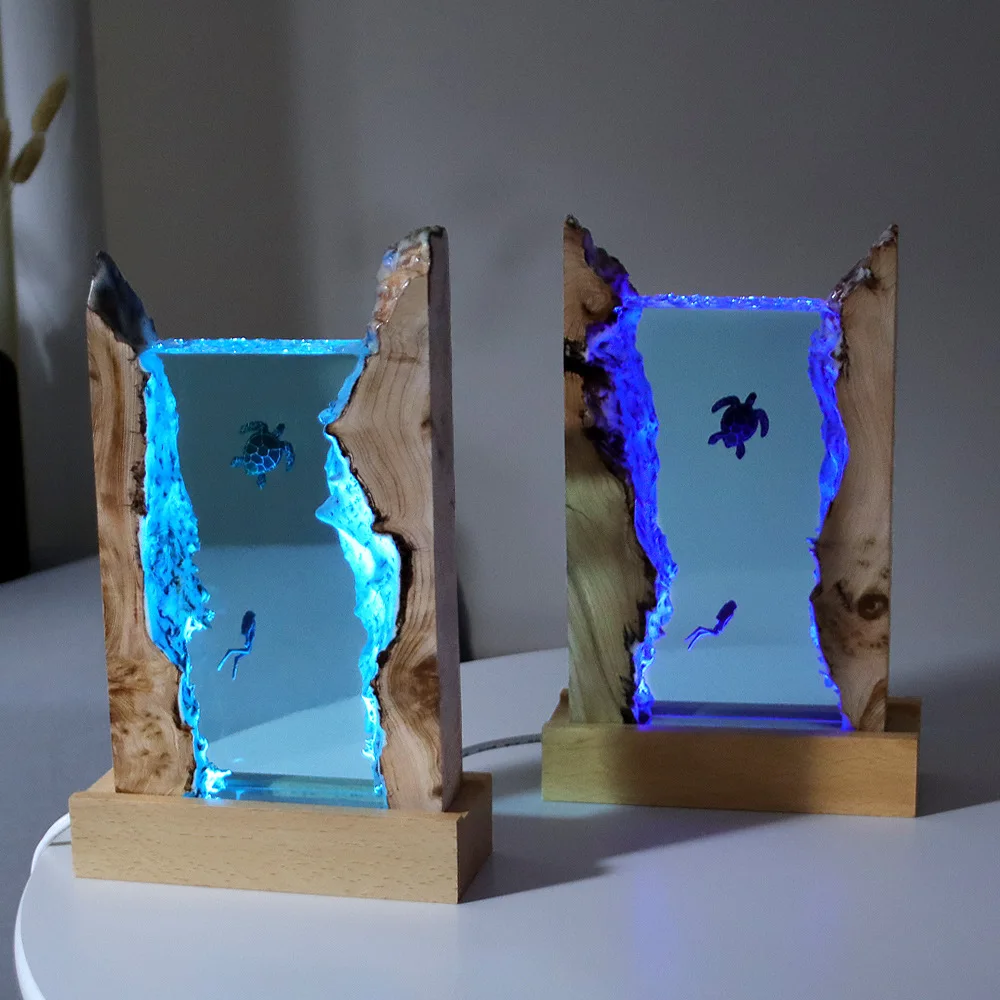 Marine cave divers home desktop ornaments creative art lamp holder solid wood resin nightlight gift jewelry.
Marine cave divers home desktop ornaments creative art lamp holder solid wood resin nightlight gift jewelry.