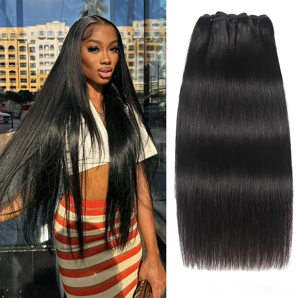 

Straight Clip In Hair Extensions Per Set With 120G Double Weft Brazilian Virgin 100% Human Hair 26 Inch Natural Black For Women