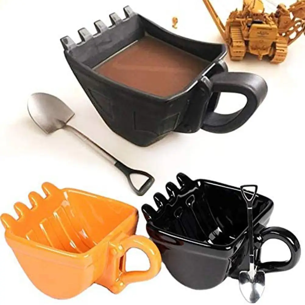 3D Yellow Excavator Bucket Model Cafe Coffee Mug with Spade Shovel Spoon Funny Digger Ashtray Cake Container Tea Cup
3D Yellow Excavator Bucket Model Cafe Coffee Mug with Spade Shovel Spoon Funny Digger Ashtray Cake Container Tea Cup
