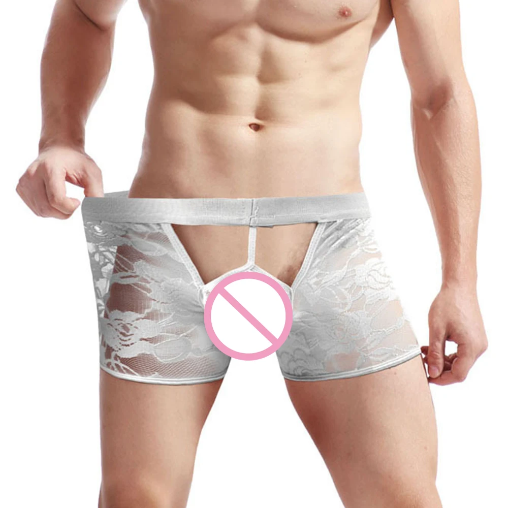 Men Sexy Lace Sheer Boxer Briefs Hollow Out Breathable Underpants Open Crotch Underwear Panties Transparent Boxers
Men Sexy Lace Sheer Boxer Briefs Hollow Out Breathable Underpants Open Crotch Underwear Panties Transparent Boxers