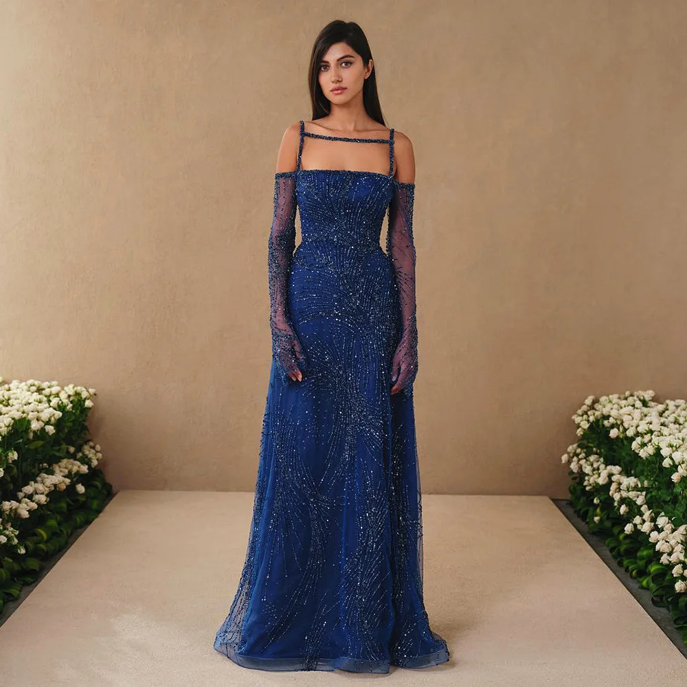 Jancember Arabic Navy Blue Evening Dress With Long Sleeves 2024 Luxury Beaded Dubai Women Wedding Guest Party Gowns Sz396
Jancember Arabic Navy Blue Evening Dress With Long Sleeves 2024 Luxury Beaded Dubai Women Wedding Guest Party Gowns Sz396