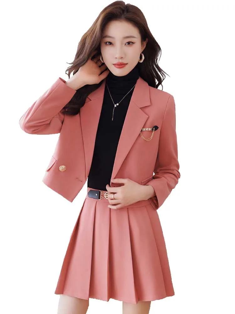Autumn New Fashion Blazer Skirt Suits Female Casual Short Jacket Coat +Pleated Mini Skirt Sets 2 Piece Set Women's Outfits
Autumn New Fashion Blazer Skirt Suits Female Casual Short Jacket Coat +Pleated Mini Skirt Sets 2 Piece Set Women's Outfits