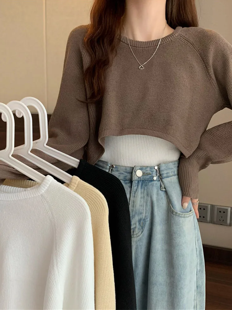 New Autumn Women Solid Sweater O-Neck Loose Sweater Pullover Crop Top Sweaters Shirts Femme Knit Outwear Jumpers
New Autumn Women Solid Sweater O-Neck Loose Sweater Pullover Crop Top Sweaters Shirts Femme Knit Outwear Jumpers