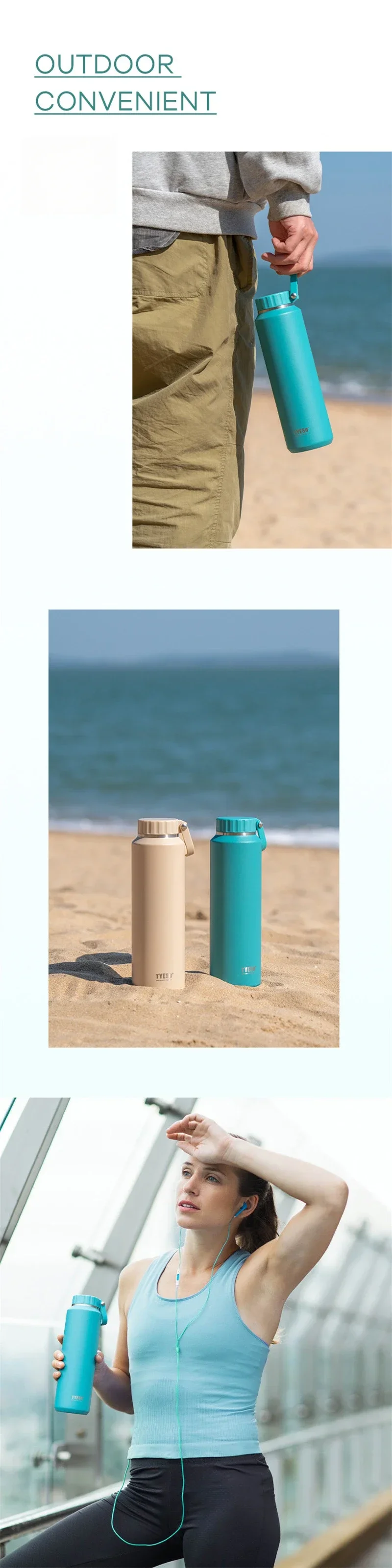 Tyeso Termoflaske med Håndtak – Stor, Isolert Sportsflaske Tyeso Termoflaske med Håndtak – Stor, Isolert Sportsflaske