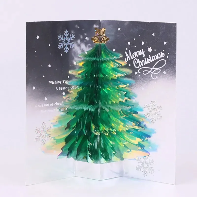

3D for pop Up Christmas Greeting Cards Tree Handmade Holiday Card with Envelope for Xmas New Year Thanksgiving Day Gifts 2024