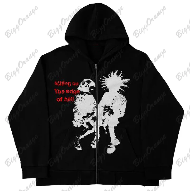 Свитшот женский в стиле Харадзюку, уличная одежда в стиле хип-хоп, свободная куртка для мальчиков и девочек, худи на молнии с принтом, Y2K, готический панк
Свитшот женский в стиле Харадзюку, уличная одежда в стиле хип-хоп, свободная куртка для мальчиков и девочек, худи на молнии с принтом, Y2K, готический панк