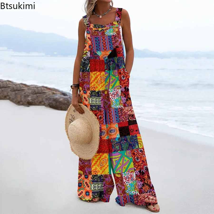 2024 Women's Summer Casual Jumpsuits Fashion Beach Outfits Sleeveless Button Strap Wide Leg Long Suspender Pants with Pockets
2024 Women's Summer Casual Jumpsuits Fashion Beach Outfits Sleeveless Button Strap Wide Leg Long Suspender Pants with Pockets