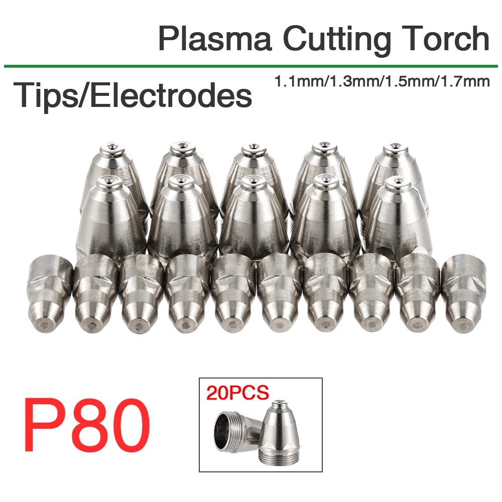 20pcs/lot Premium 40-100A P80 Plasma Cutting Electrodes Nozzles CNC Cutter P80 Plasma Torch Consumable Tips
20pcs/lot Premium 40-100A P80 Plasma Cutting Electrodes Nozzles CNC Cutter P80 Plasma Torch Consumable Tips